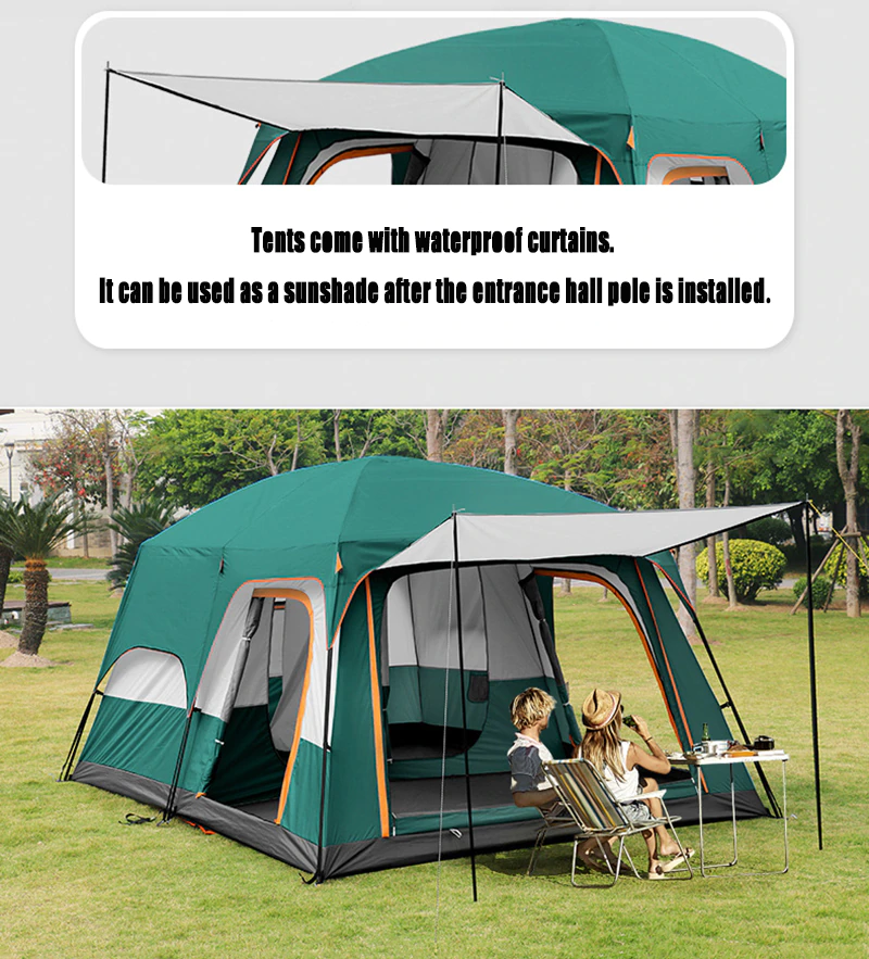 Cheap Goat Tents Large Camping Tent Two Story Outdoor 2 Living Rooms And 1 Hall High Quality Outdoor Family Camping Tent Large Space Tent For5 12   
